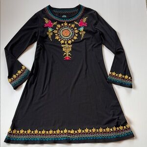 Double D Ranch Black Dress with Vibrant Embroidery Size Medium